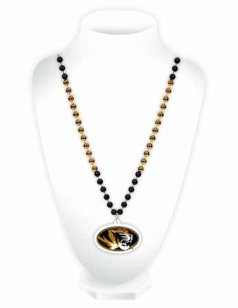 Picture of Missouri Tigers Beads with Medallion Mardi Gras Style