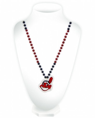 Picture of Cleveland Indians Beads with Medallion Mardi Gras Style