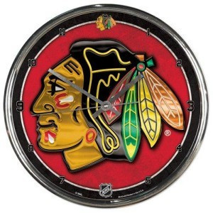 Picture of Chicago Blackhawks Round Chrome Wall Clock