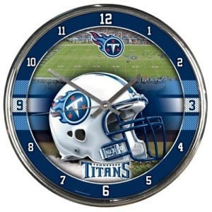 Picture of Tennessee Titans Clock Round Wall Style Chrome