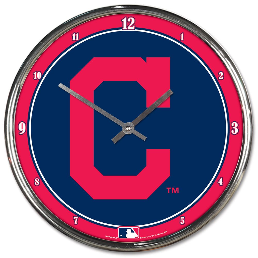 Picture of Cleveland Indians Round Chrome Wall Clock