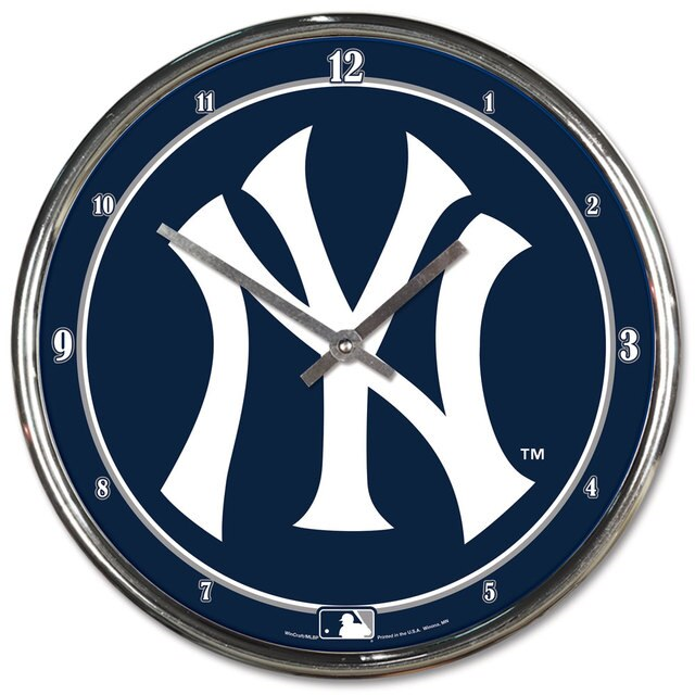Picture of New York Yankees Round Chrome Wall Clock