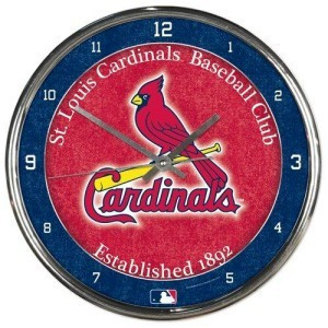 Picture of St. Louis Cardinals Round Chrome Wall Clock