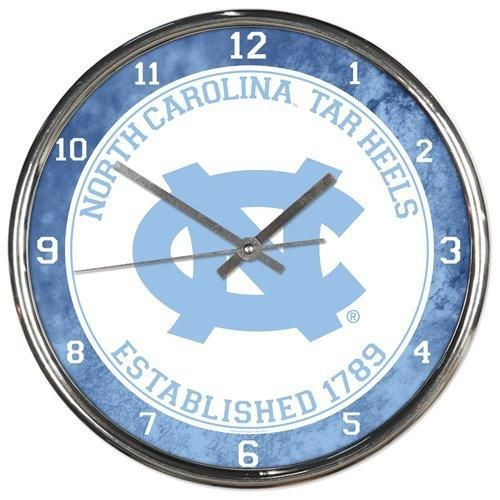 Picture of North Carolina Tar Heels Round Chrome Wall Clock