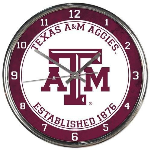 Picture of Texas A&amp;M Aggies Round Chrome Wall Clock