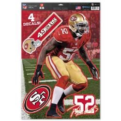 Picture of San Francisco 49ers Patrick Willis Decal 11x17 Multi Use