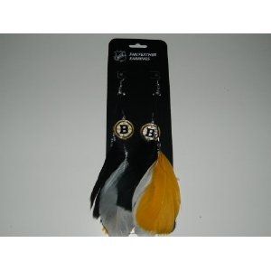 Picture of Boston Bruins Team Color Feather Earrings