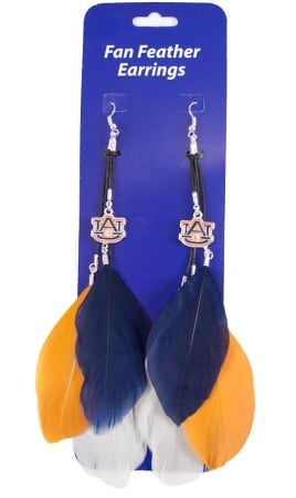 Auburn Tigers Team Color Feather Earrings