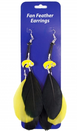 Picture of Iowa Hawkeyes Team Color Feather Earrings