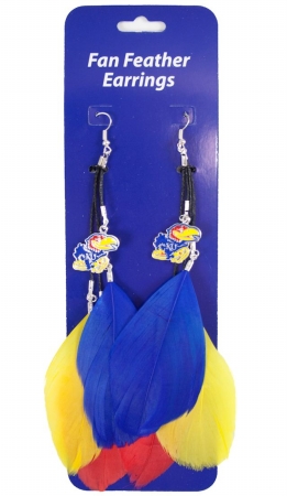 Picture of Kansas Jayhawks Team Color Feather Earrings
