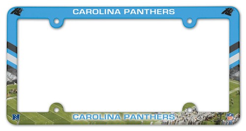 Carolina Panthers License Plate Frame Plastic Full Color Style