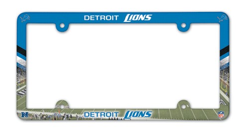 Detroit Lions License Plate Frame Plastic Full Color Style
