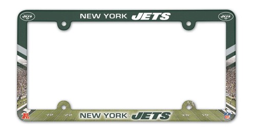 New York Jets License Plate Frame Plastic Full Color Style