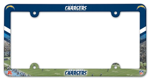 Los Angeles Chargers License Plate Frame Plastic Full Color Style