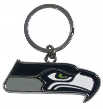 Picture of Seattle Seahawks Chrome Logo Cut Keychain