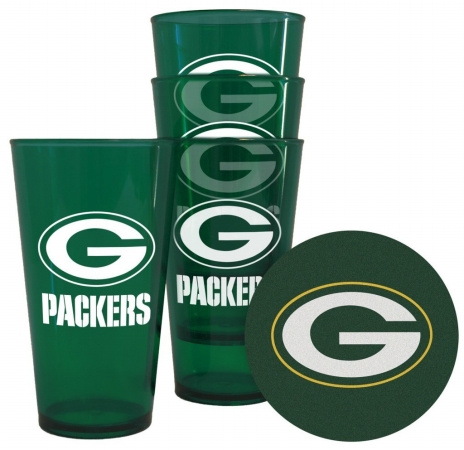 Green Bay Packers Plastic Pint Glass Set