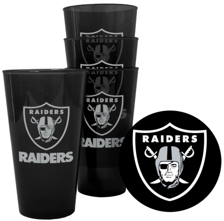 Picture of Oakland Raiders Plastic Pint Glass Set