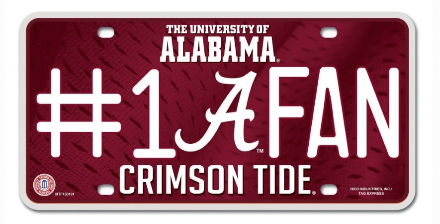 Picture of Alabama Crimson Tide License Plate #1 Fan
