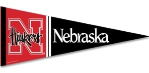 Picture of Nebraska Cornhuskers Pennant 12x30 Premium Style