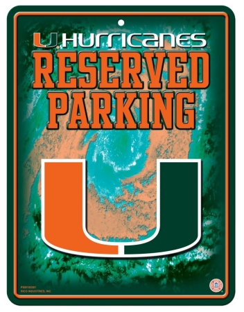 Picture of Miami Hurricanes Metal Parking Sign