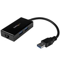 Picture of Startech.com USB31000S2H USB 3.0 to Gigabit Network Adapter with Built-In 2-Port USB Hub