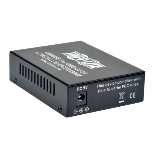 Tripp Lite LC MultiMode Fiber Media Converter - Black