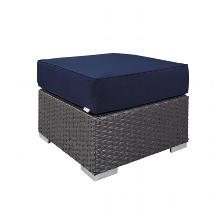 EEI-1855 Sojourn Outdoor Patio Ottoman, Canvas Navy