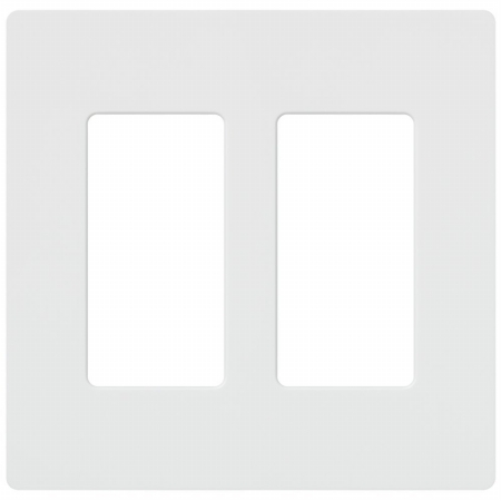 Picture of  CW-2-WH Lutron Claro 2-Gang Wallplate&#44; White
