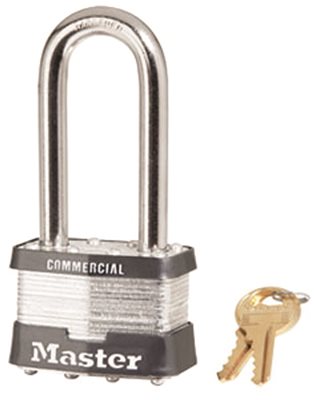 Padlock, Keyed Alike, Long Shackle, Rectangular Steel Body, Boron Shackle, 15/16 in W