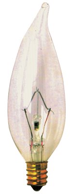 Picture of A3675 Satco Incandescent Decorative Lamp Ca9 0.5, 40 Watt, Clear
