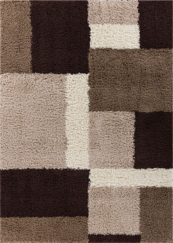 Madison Shag Cubes Rug, Beige & Brown - 3 ft. 3 in. x 5 ft. 3 in.