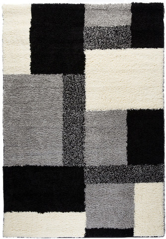 Madison Shag Cubes Rug, Black - 20 in. x 7 ft. 2 in.