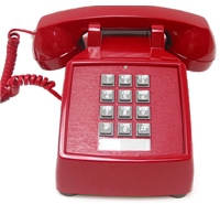 Picture of Cortelco 250047-VBA-20M Traditional Basic Desk Phone - Red