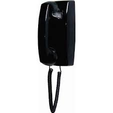 Picture of Cortelco 255400-VBA-NDL Corded No-Dial Wall Phone - Black