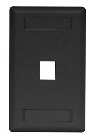 IFP11BK 1 Port Rear Loading Single Gang Faceplate, Black