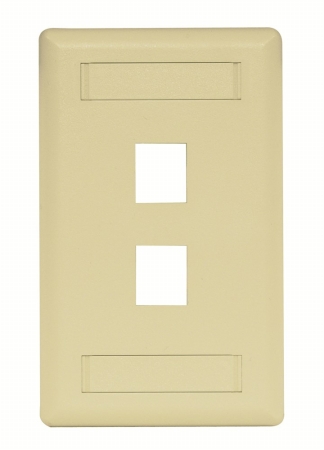 Picture of Hubbell IFP12EI 2 Port Rear Loading Single Gang Face Plate&#44; Electric Ivory
