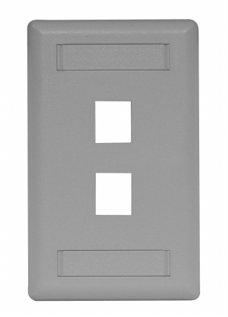 Picture of Hubbell IFP12GY 2 Port Rear Loading Single Gang Face Plate&#44; Gray