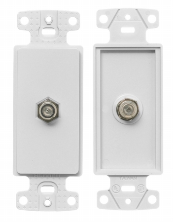 1-Gang F-Type Coupler Bulkhead Decorator Frame - White