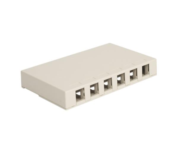 6 Port Surface Mount Box - White