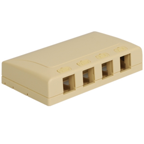 Picture of ICC IC108SB4IV 4 Port Surface Mount Box With Station ID - Ivory