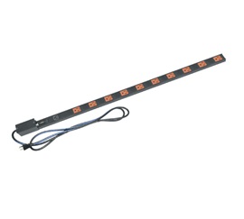 PDT-1015C-RN Power Strip - Black - 10 Outlets - 15A - Surge Protected