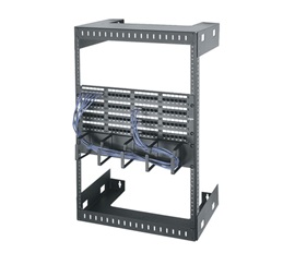 Open Frame Wall Rack - Black - 15U - Rugged Steel Design