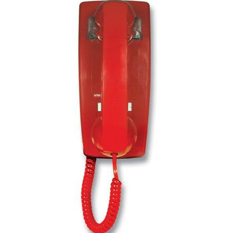Picture of Viking Electronics K-1500P-W Red No Dial Wall Phone With Ringer