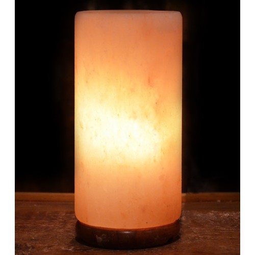 Picture of Living Healthy Products NSL-AB-1008 Cylinder Natural Salt Lamp With Wood Base