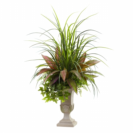 Picture of Nearly Natural 6827 3 ft. Mixed Grass- Dracena- Sage Ivy & Fern With Planter