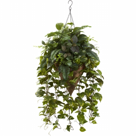Picture of Nearly Natural 6851 Vining Mixed Greens With Cone Hanging Basket