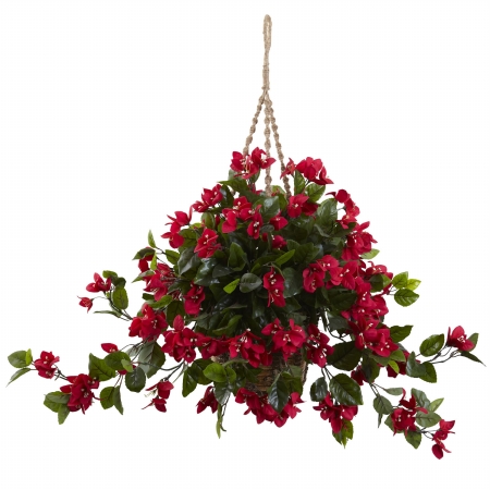 Picture of Nearly Natural 6845-RD Bougainvillea Hanging Basket UV Resistant&#44; Indoor & Outdoor - Red