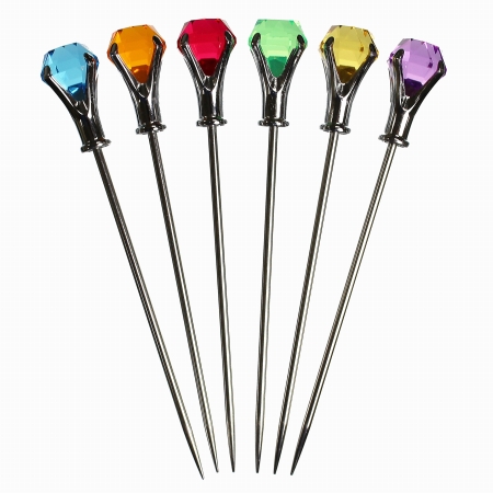Picture of Prodyne DM6C Colorful Diamond Head Martini Picks - Set Of 6