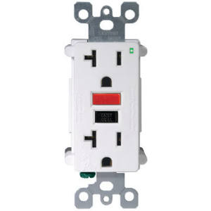 Leviton Mfg R12-Gfnt2-0Rw Outlet GFCI Self Test Red & Black Button- 15A - White