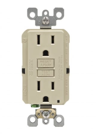 Mfg M01-GFNT1-03I 15 Amp Self-Test GFCI Outlet Wallplate- Ivory